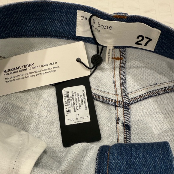 NWT rag & bone Women’s Cosmos Miramar Shea High-Rise Relaxed Straight Pants 27 - Picture 2 of 6